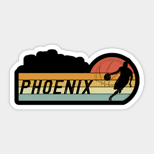 Phoenix Az Cityscape Sun Basketball Fans Sticker